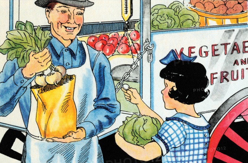 Buying Vegetables 1938
