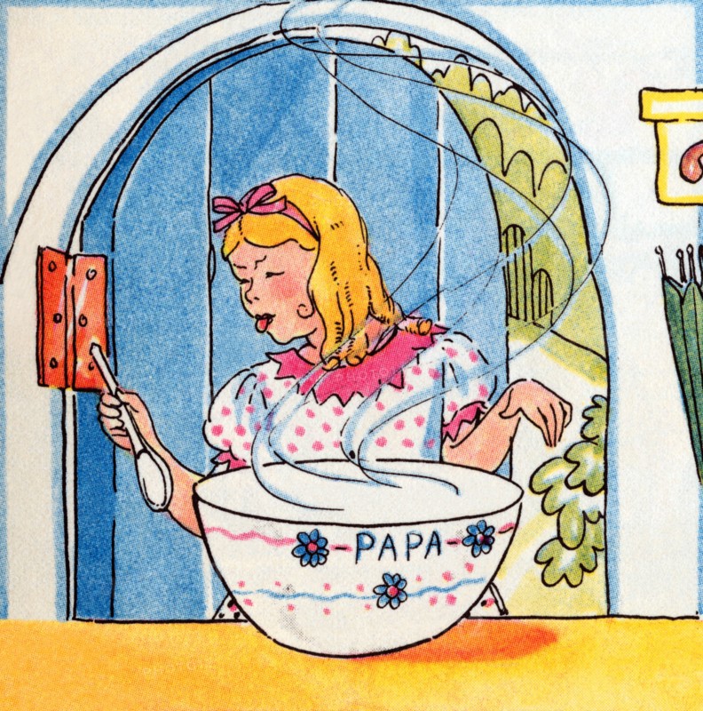 Goldilocks tries Papa Bear's Poridge 1938