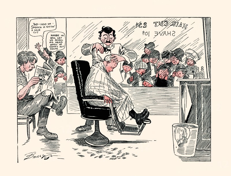 First Barber Shop Hair Cut 1912