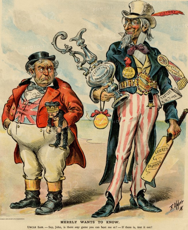 Uncle Sam triumphs over Britain in all sports 1895
