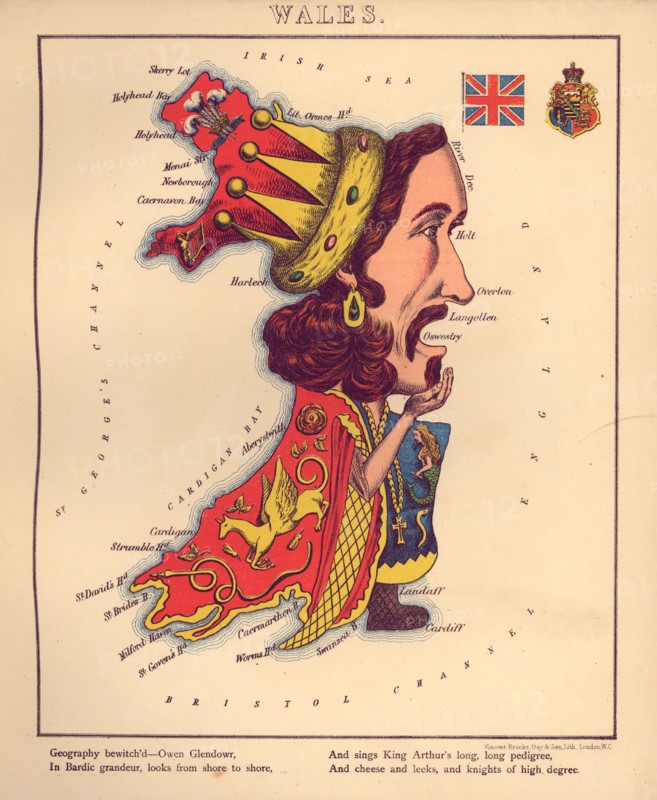 Anthropomorphic Map of Wales 1868