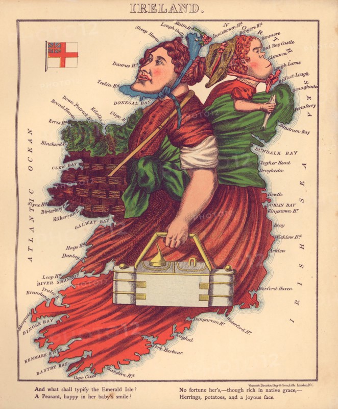 Anthropomorphic Map of Ireland 1868