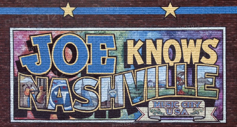 Joe Knows Nashville mural in downtown, Nashville, Tennessee 2006