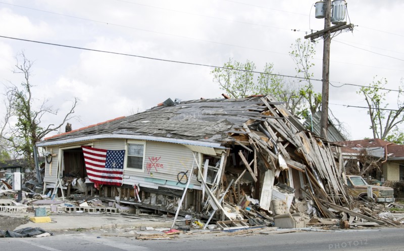 Barber Shop located in Ninth Ward, New Orleans, Louisiana, damaged by Hurricane Katrina in 2005  2005