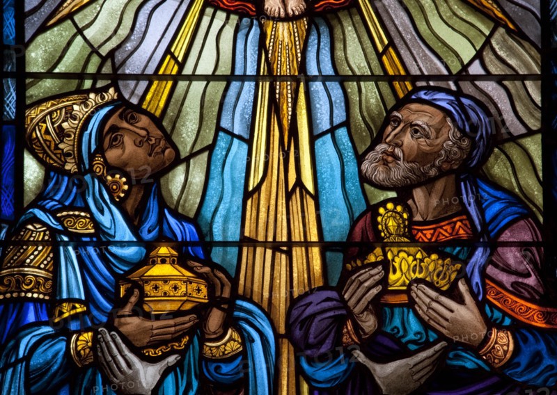 Singing Windows stained glass, designed by J&R Lamb, located in the University chapel at Tuskegee University, Tuskegee, Alabama 2010