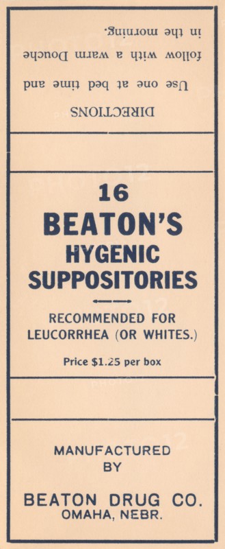 16 Beaton's Hygenic Suppositories 1920