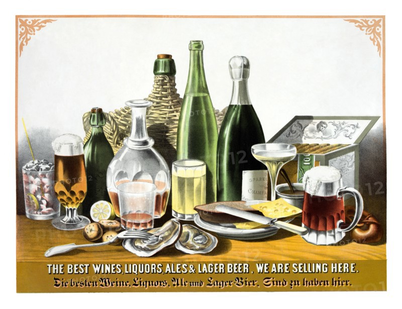 Best Wines Liquors Ales & Lager Beer.  We are Selling Here. 1871