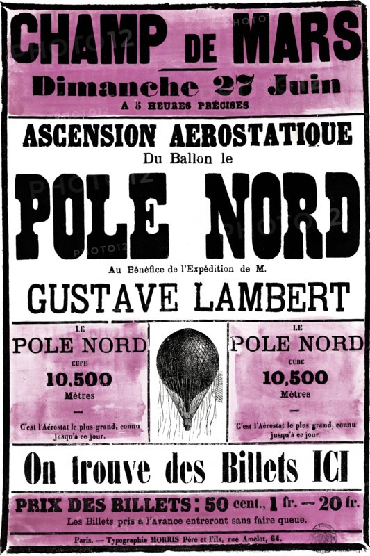 Broadside Announcement of a Balloon Ascension 1869