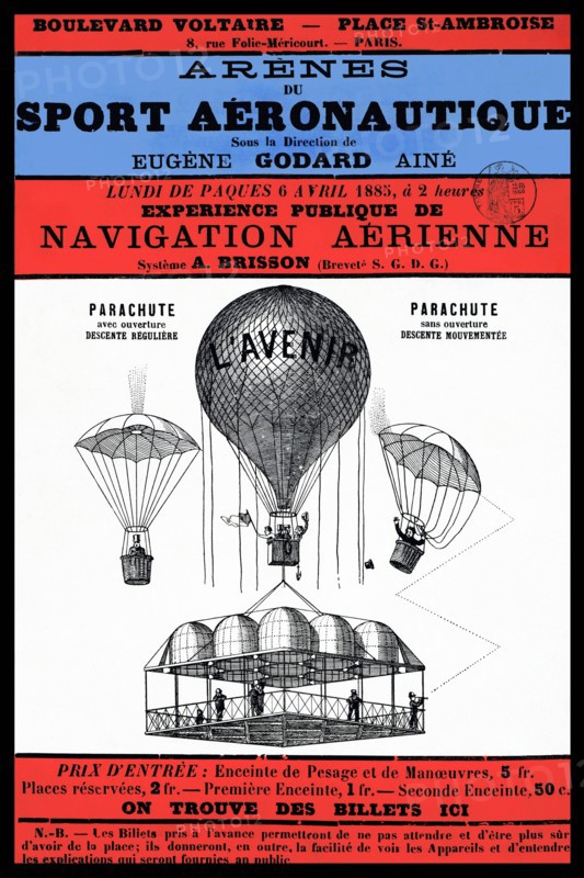 Broadside Announcement of a Balloon Ascension 1885