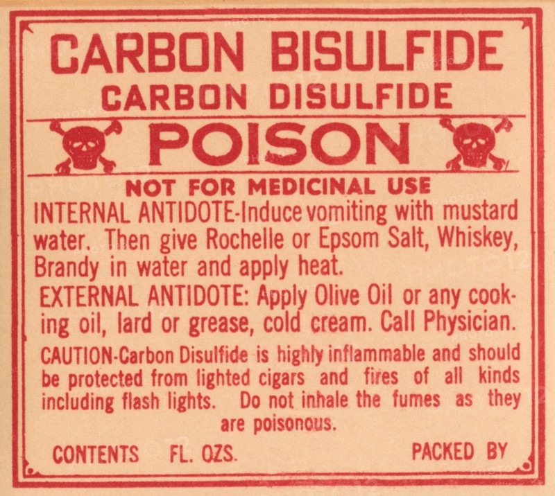 Carbon Bisulfide Carbon Disulfide - Poison 1920