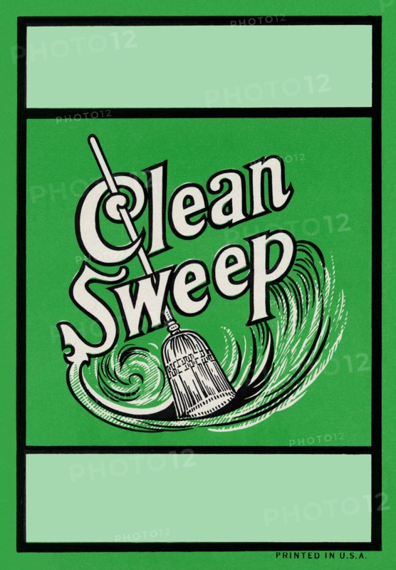 Clean Sweep Broom Label 1910