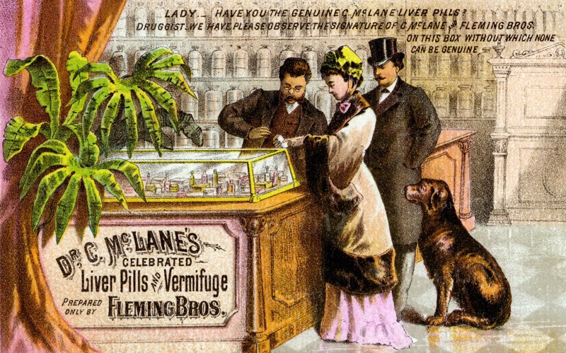 Dr. C McLane's Celebrated Liver Pills and Vermifuge 1890