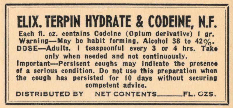 Elixir Terpin Hydrate & Codeine, N.F. 1920