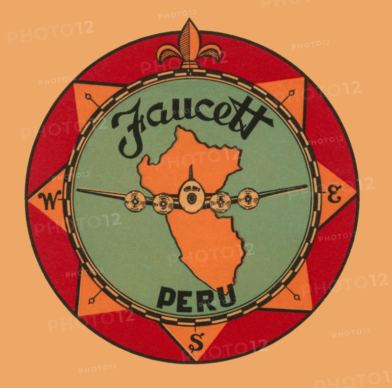 Faucett Aviation Airline Luggage Label 1928