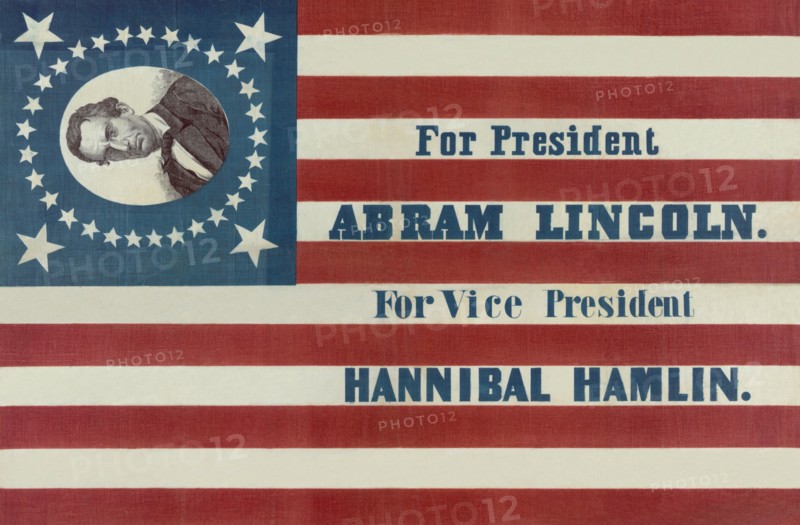 For President, Abraham Lincoln. For vice president, Hannibal Hamlin 1860