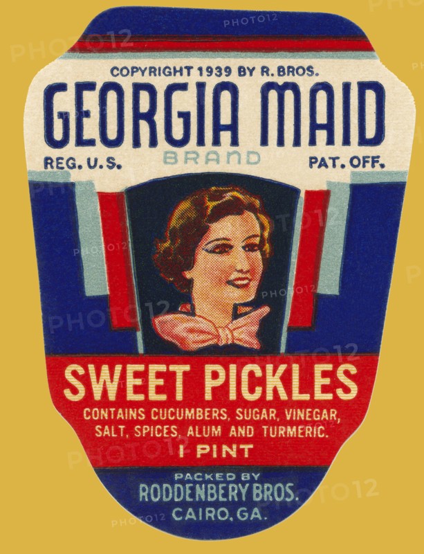 Georgia Maid Sweet Pickles 1939