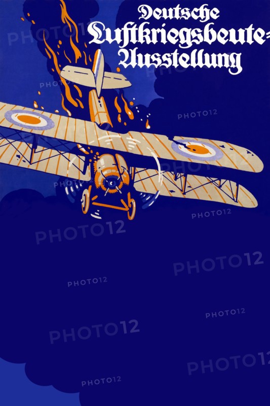 German War Poster of burning British Plane 1917