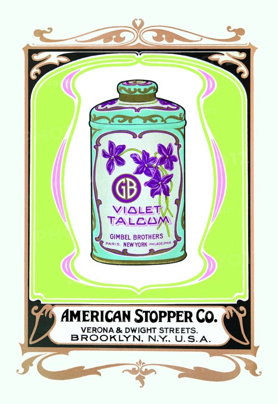 Gimbel Brothers Violet Talcum 1900
