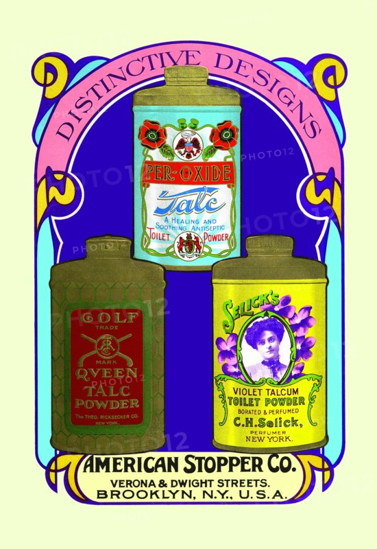 Golf Queen Talc Powder, Per-Oxide Talc, and Selick's Violet Talcum Powder 1900