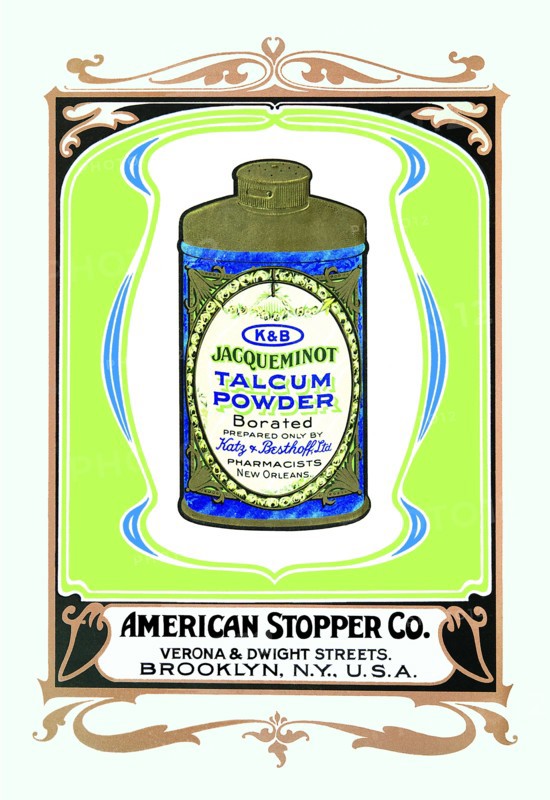 K&B Jacqueminot Talcum Powder 1900