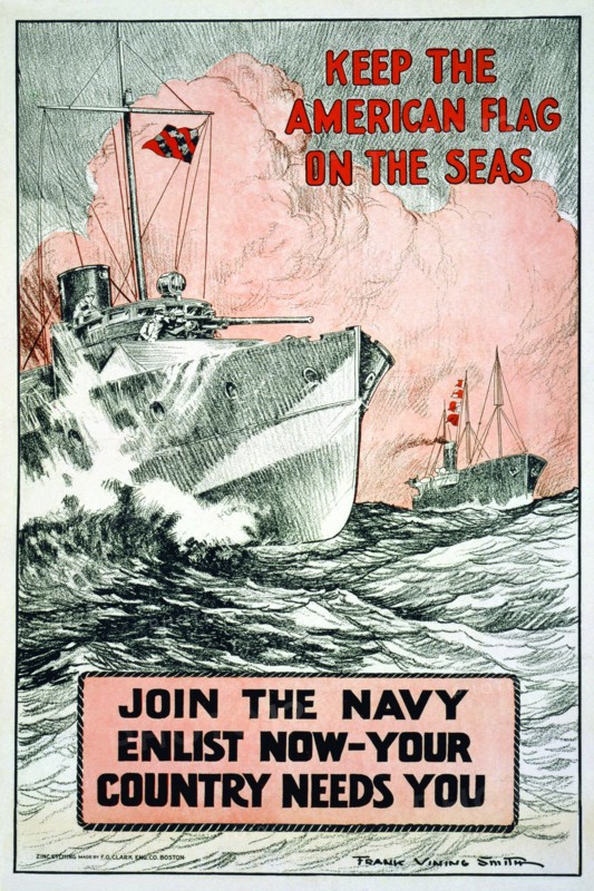 Keep the American flag on the seas Join the Navy--Enlist now-your country needs you 1917