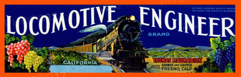 Locomotive Engineer Brand California Grapes