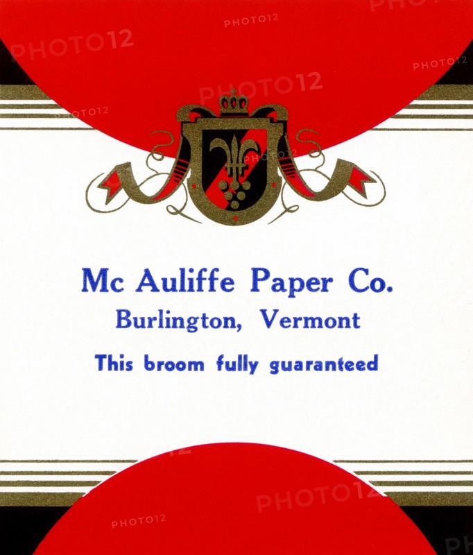 Mc Auliffe Paper Co. Broom Label 1910