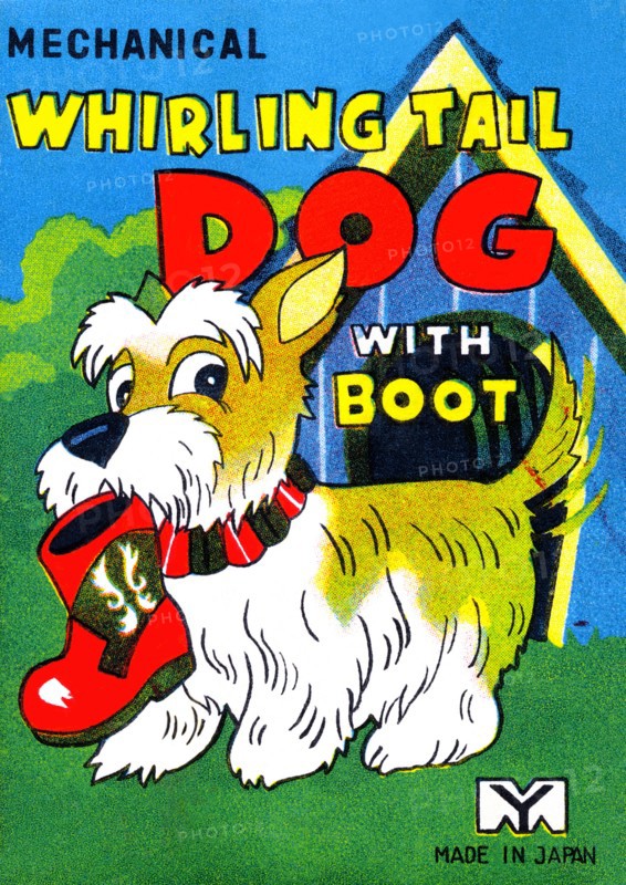 Mechanical Whirling Dog with Boot 1950