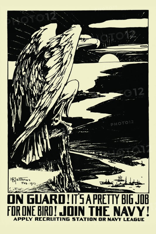 On guard! It's a pretty big job for one bird! Join the Navy!  1917