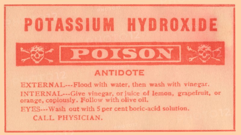 Potassium Hydroxide - Poison 1920