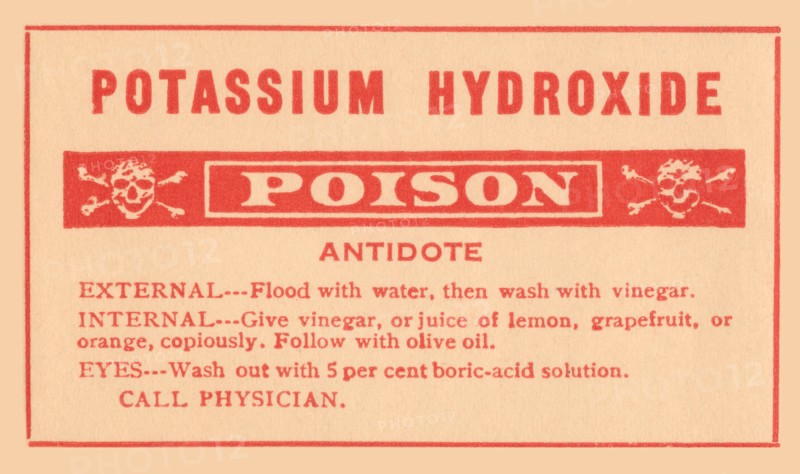 Potassium Hydroxide - Poison 1920