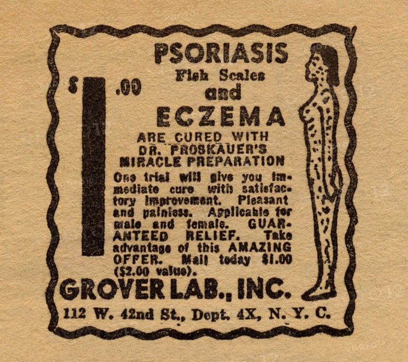 Psoriasis, Fish Scales, and Eczema - CURED - $1.00 1940