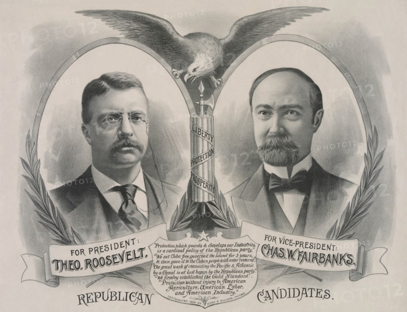 Republican Candidates. For President, Theo. Roosevelt. For Vice President, Chas. W. Fairbanks 1900