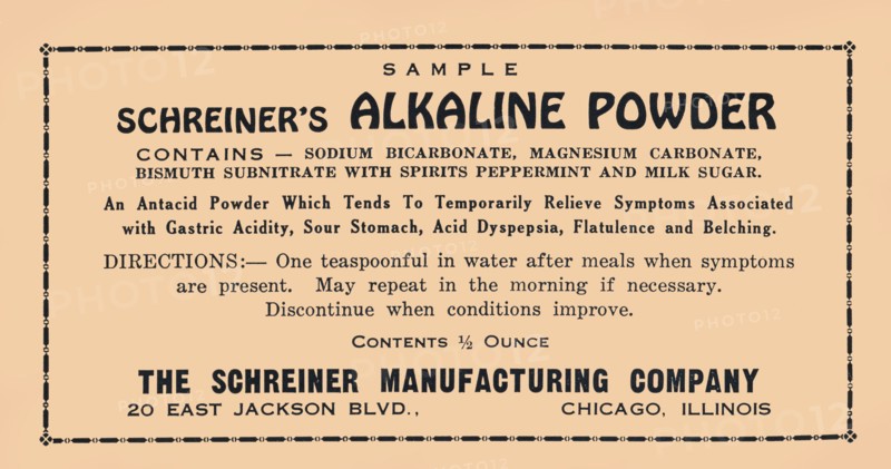 Schreiner's Alkaline Powder 1920