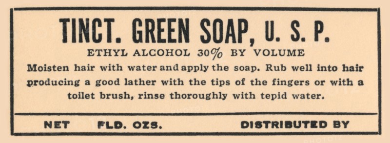 Tincture of Green Soap 1920