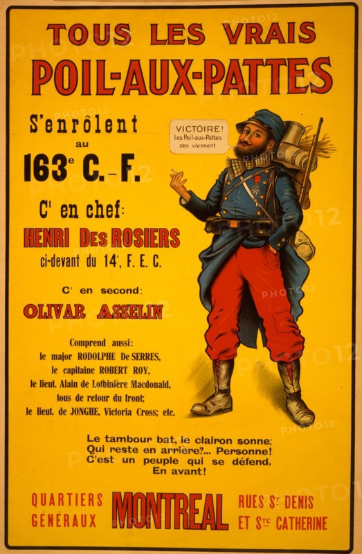 Tous les vrais Poil-aux-pattes s'enrôlent au 163e C.-F.  1915
