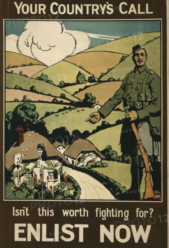 Your country's call. Isn't this worth fighting for? Enlist now 1915
