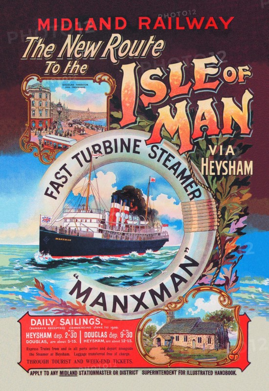 New Route to the Isle of Man via Heysham on the Fast Turbine Steamer Manxman 1900