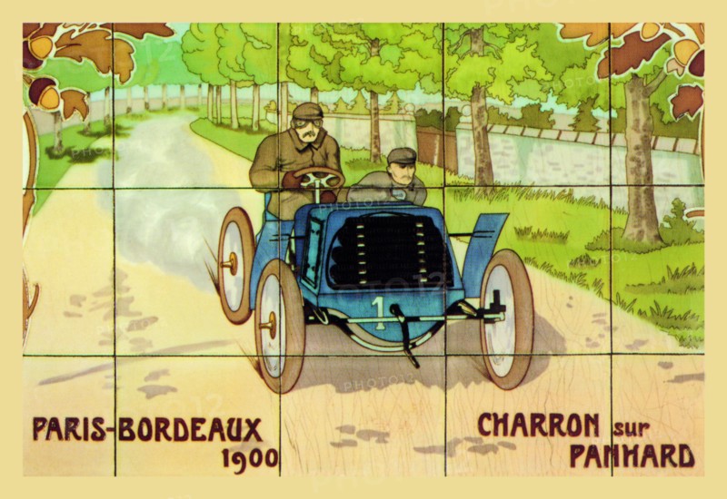 Blue Race Car in the Country 1900