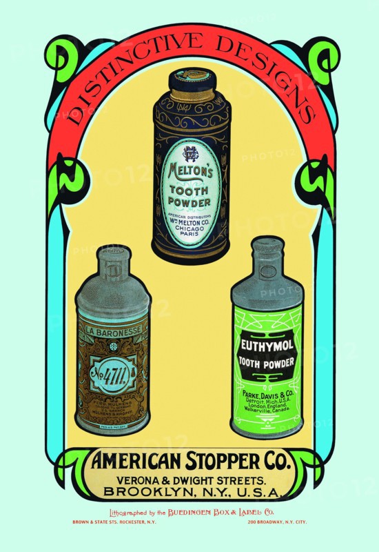Distinctive Designs for Tooth Powders 1900