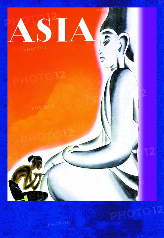 Burmese Sculptor at the Knees of Buddha w/TITLE 1933