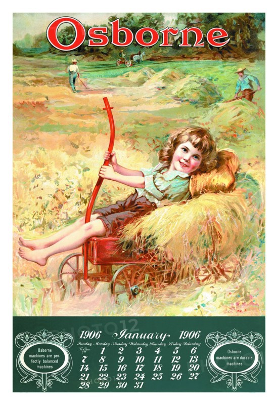 Osborne - Girl on Hay Wagon 1900