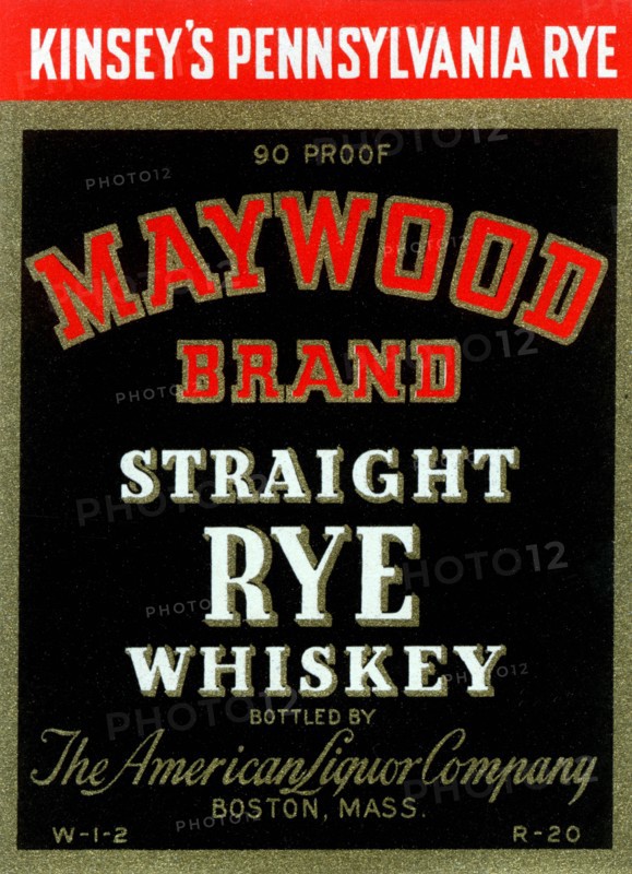 Maywood Brand Straight Rye Whiskey