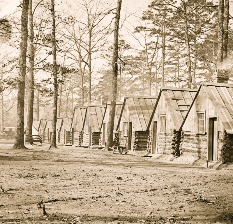 Soldier's quarters at Chapin's farm [Chapin's Bluff], Virginia (vicinity).  1863