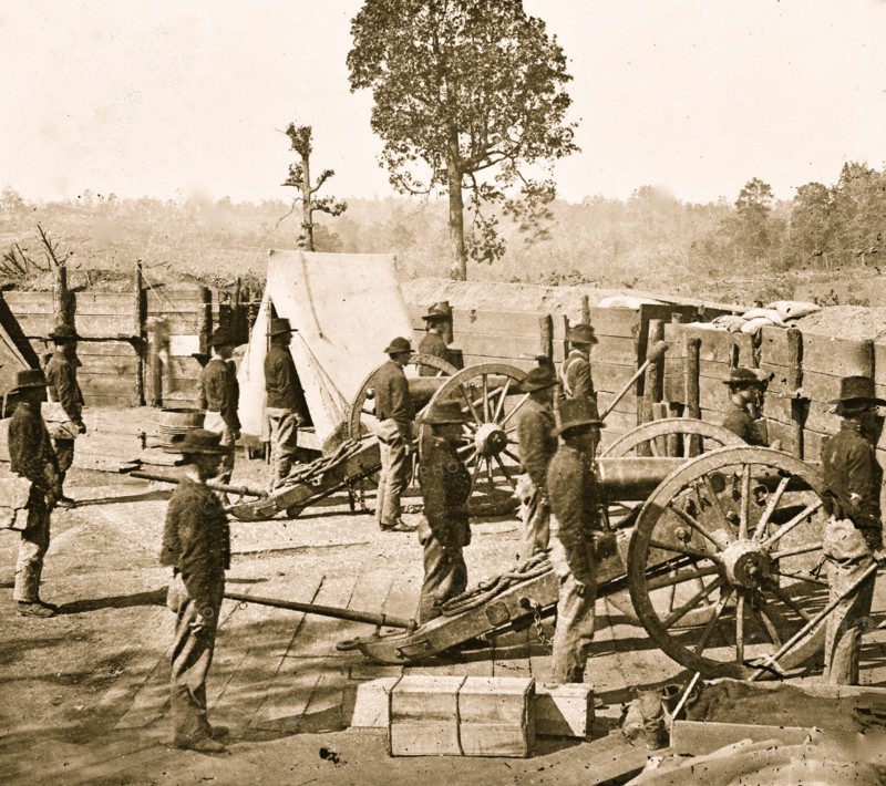 Atlanta, Georgia. Sherman's men in Confederate fort 1864