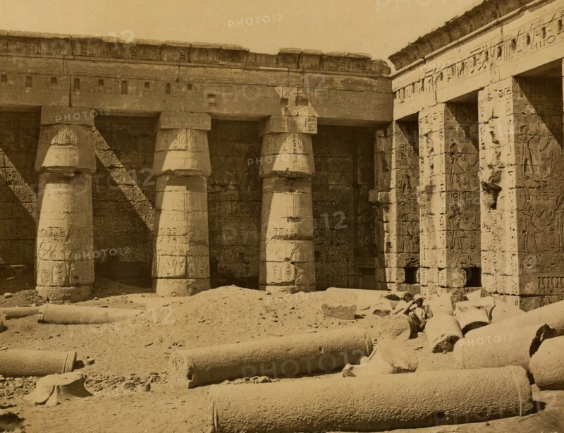 Gallery in second court of Thutmose I at Medinet Habu Site 1880