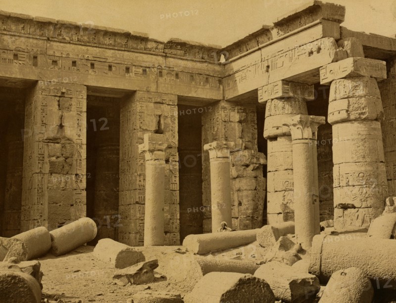Gallery in second court of Thutmose I at Medinet Habu Site 1880