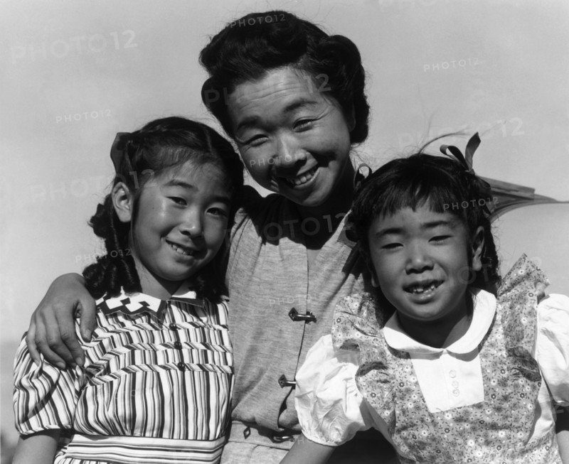 Mrs. Nakamura and 2 daughters (Joyce Yuki and Louise Tami 1943