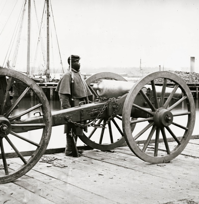 12 Pound Napoleon Guarded By African American Soldier 1863