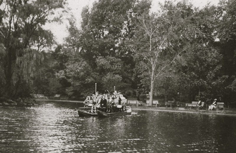 A Group of Children out for a Ride with Their Teachers on the Swan Boats on Frog  1910